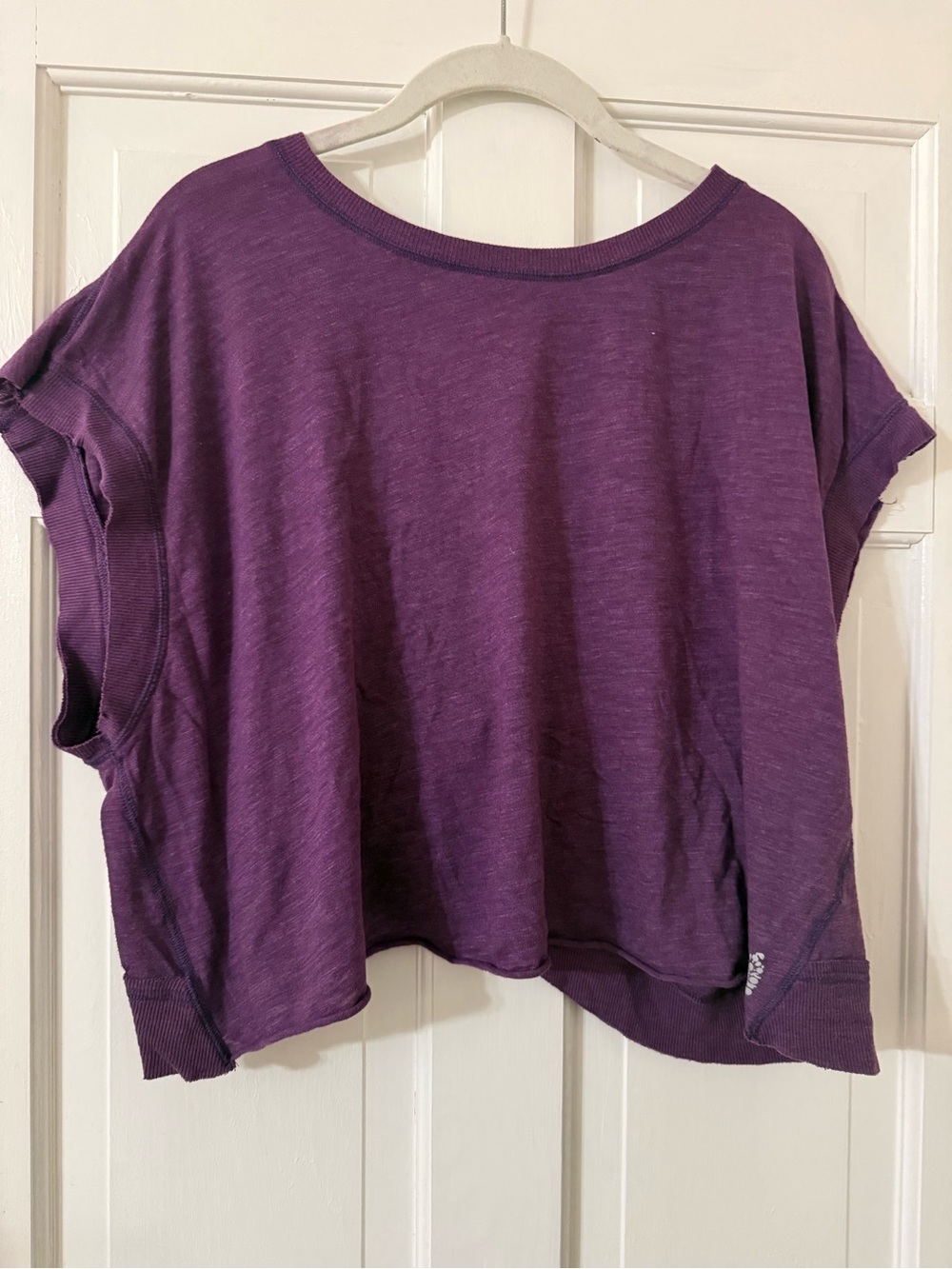 FP Movement by Free People Cropped Boxy Tee in Deep Purple